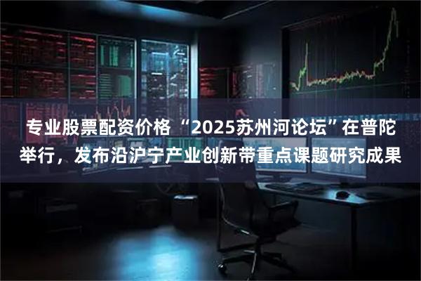 专业股票配资价格 “2025苏州河论坛”在普陀举行，发布沿沪宁产业创新带重点课题研究成果